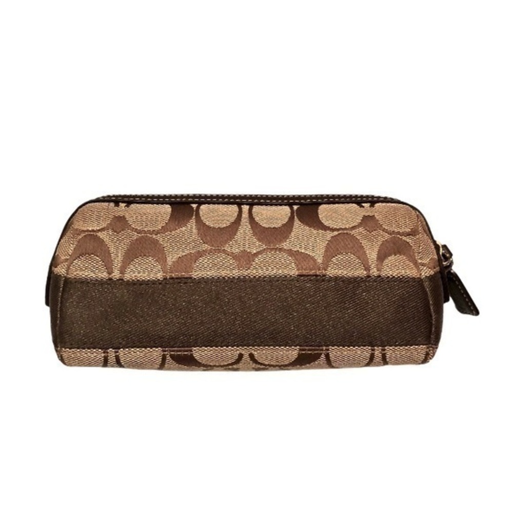 Coach sig c vintage y2k brown striped legacy cosmetic pouch rare - Picture 1 of 8